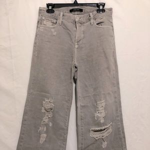 J Brand Wide-leg Cropped Ripped Jeans - size 27